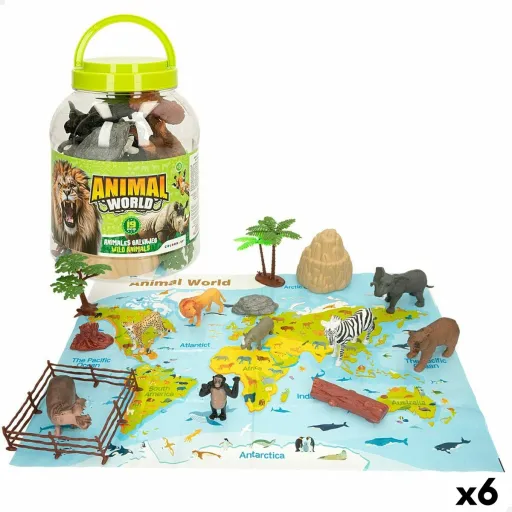 Figuras de Animais Colorbaby 19 Peças Selva Plástico 14 x 6 x 5 cm (6 Unidades)