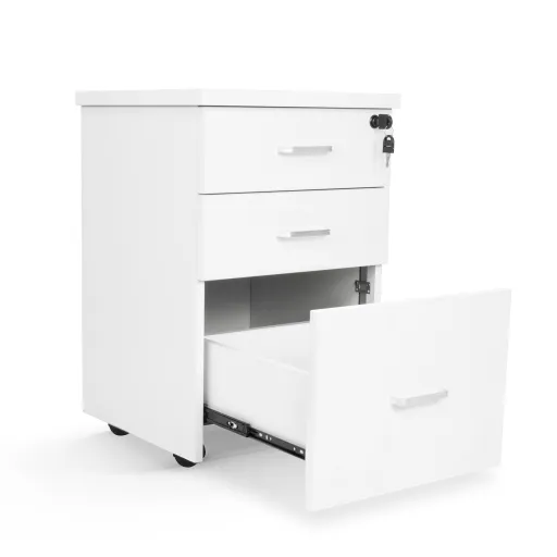 Bloco de Gavetas em Melamina Branco 400x400x610mm Riva