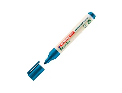 Marcador Edding 21 Marcador Permanente Ecoline 90% Reciclado Cor Azul Ponta Redonda 1,5-3 mm Recarregavel