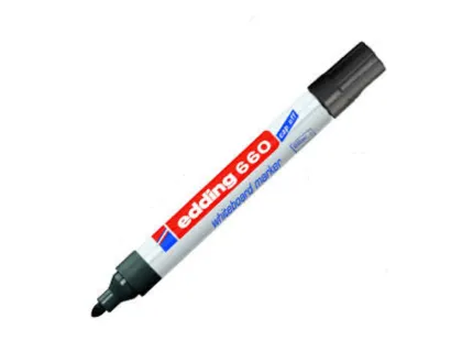 Marcador Edding para Quadro Branco 660 Cor Preto Ponta Redonda 3 mm Recarregavel