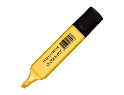 Marcador Fluorescente q-Connect Pastel Amarelo Ponta Biselada