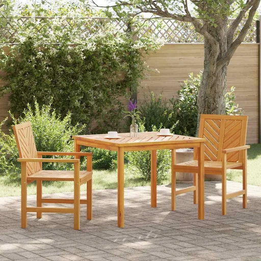 Conjunto de Jantar para Jardim   Castanho (3 pcs)