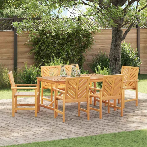Conjunto de Jantar para Jardim   Castanho (6 pcs)