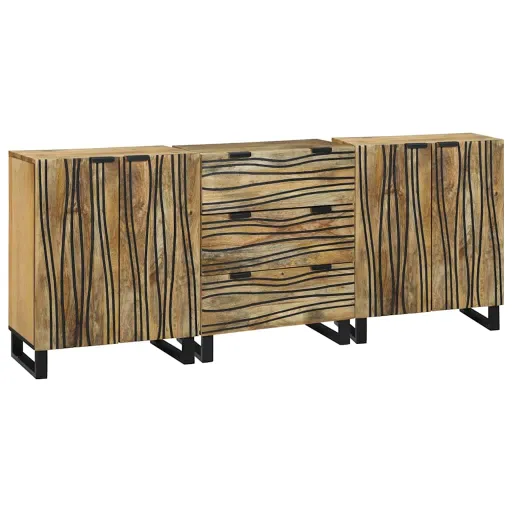 Conjunto de Móveis para Banheiro com Gaveta   Castanho (3 pcs)