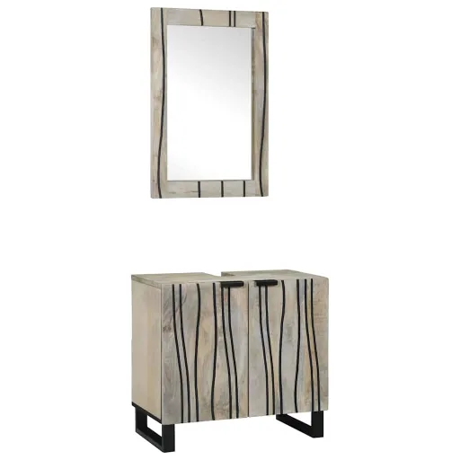 Conjunto de Móveis para Banheiro com Prateleira   Branco (2 pcs)