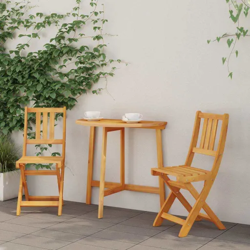 Conjunto de Jantar para Jardim   Preto (3 pcs)