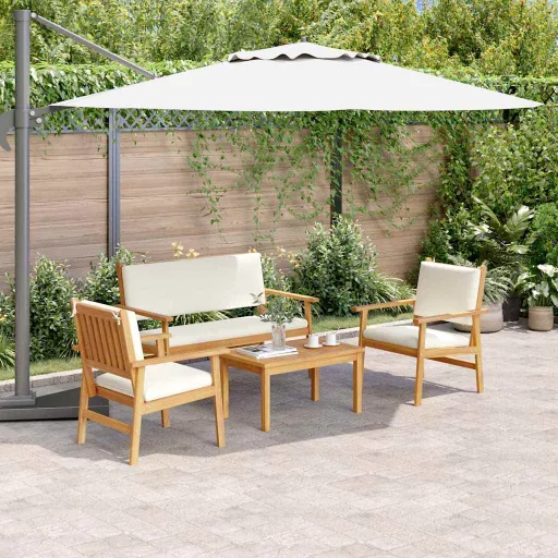 Conjunto de Sofá de Jardim   Castanho 120 x 65,5 x 79 cm (4 pcs)