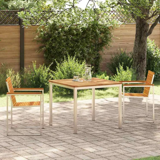 Conjunto de Jantar para Jardim   Madeira Sólida de Acácia (3 pcs)