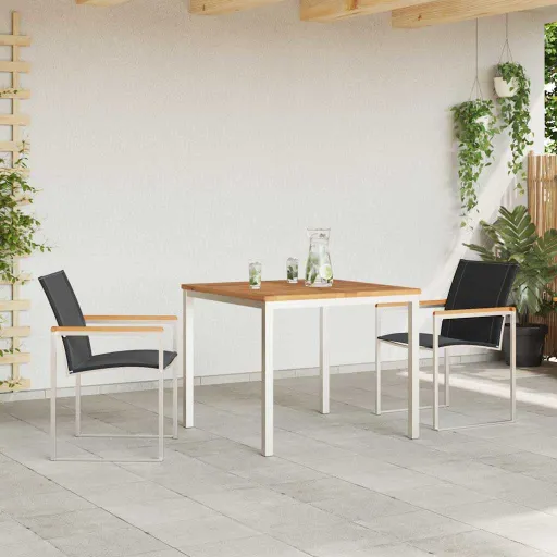 Conjunto de Jantar para Jardim   Madeira Sólida de Acácia (3 pcs)