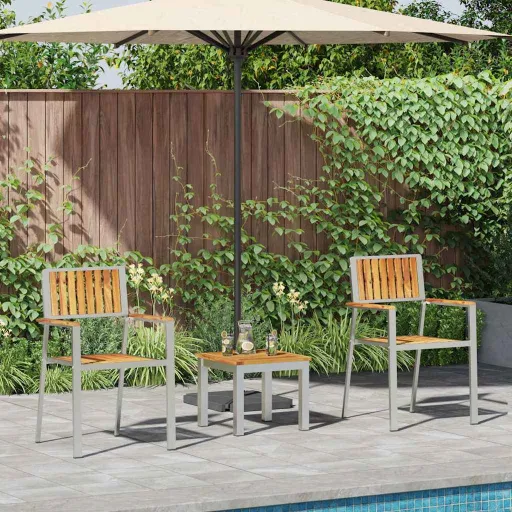 Conjunto de Jantar para Jardim   Madeira de Teca Sólida (3 pcs)