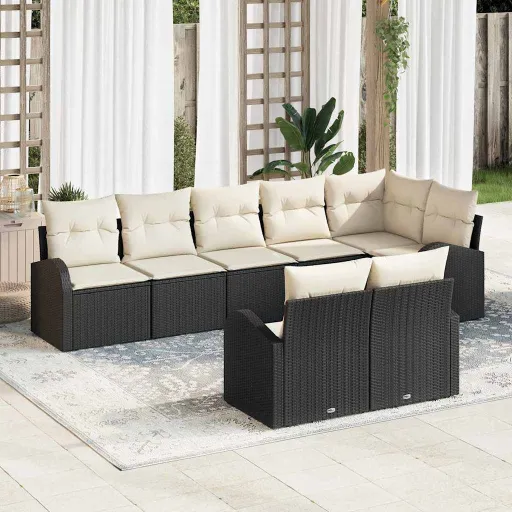 Conjunto de Sofá de Jardim   Vime PE (8 pcs)