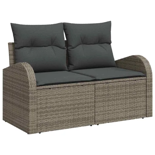 Conjunto de Sofá de Jardim   Cinzeto Vime PE (6 pcs)