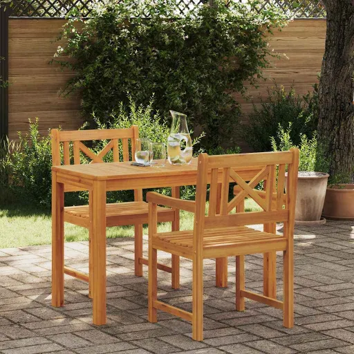 Conjunto de Jantar para Jardim   Castanho (3 pcs)