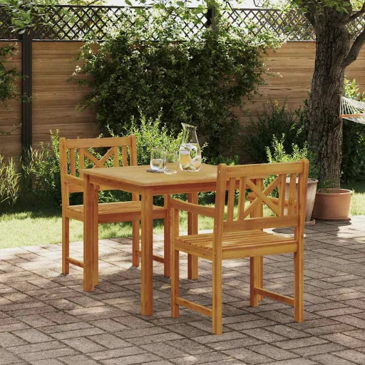 Conjunto de Jantar para Jardim   Castanho (3 pcs)