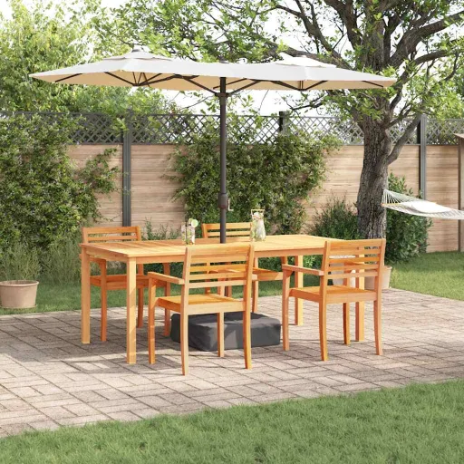 Conjunto de Jantar para Jardim   Castanho (7 pcs)