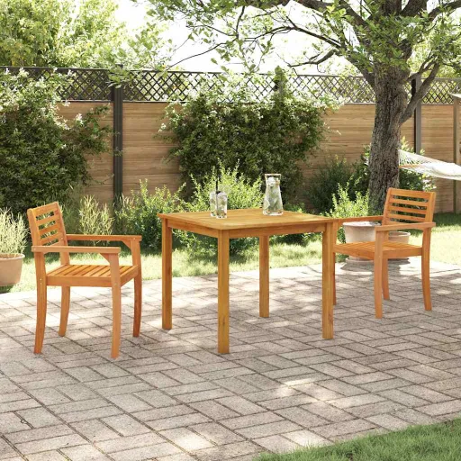 Conjunto de Jantar para Jardim   Castanho (3 pcs)