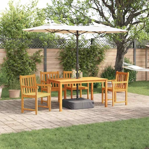 Conjunto de Jantar para Jardim   Castanho (5 pcs)