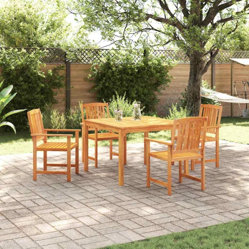 Conjunto de Jantar para Jardim   Castanho (5 pcs)