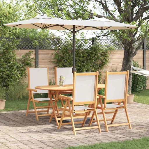 Conjunto de Jantar para Jardim   Branco Creme (5 pcs)