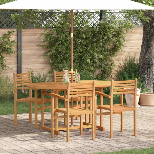 Conjunto de Jantar para Jardim   Natural (5 pcs)