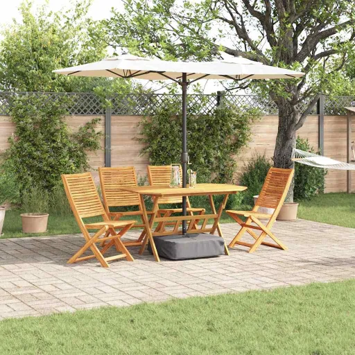 Conjunto de Jantar para Jardim   Castanho (5 pcs)