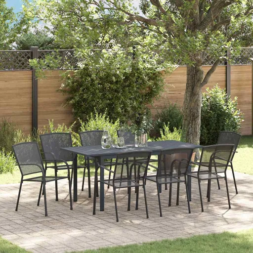 Conjunto de Jantar para Jardim   Antracite (9 pcs)