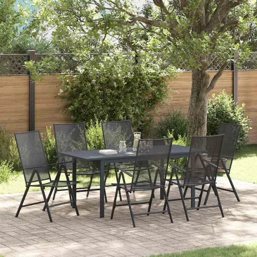 Conjunto de Jantar para Jardim   Antracite (7 pcs)