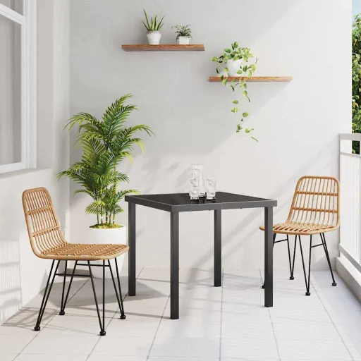 Conjunto de Jantar para Jardim   Castanho (3 pcs)