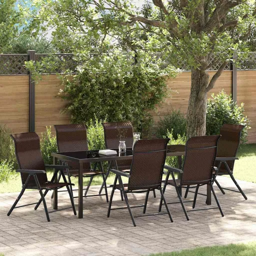 Conjunto de Jantar para Jardim   Castanho (7 pcs)