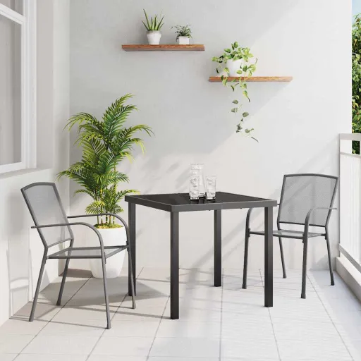 Conjunto de Jantar para Jardim   Antracite (3 pcs)