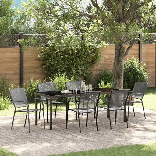 Conjunto de Jantar para Jardim   Antracite (7 pcs)