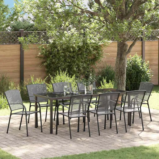 Conjunto de Jantar para Jardim   Antracite (9 pcs)