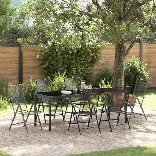 Conjunto de Jantar para Jardim   Antracite (7 pcs)