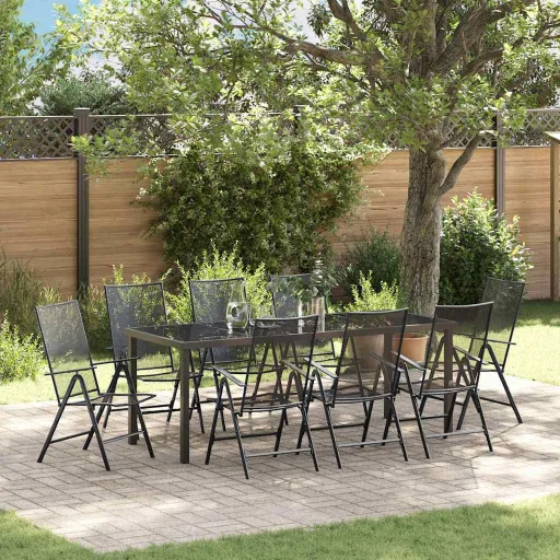 Conjunto de Jantar para Jardim   Antracite (9 pcs)