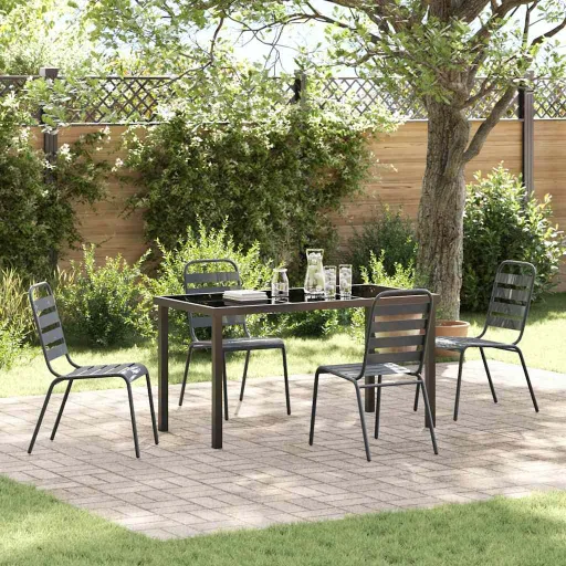 Conjunto de Jantar para Jardim   Antracite (5 pcs)