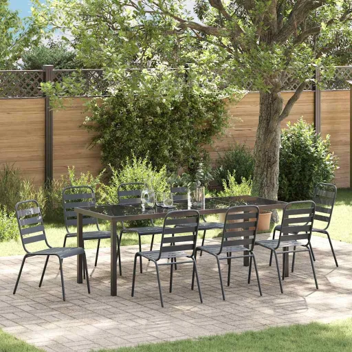 Conjunto de Jantar para Jardim   Antracite (9 pcs)