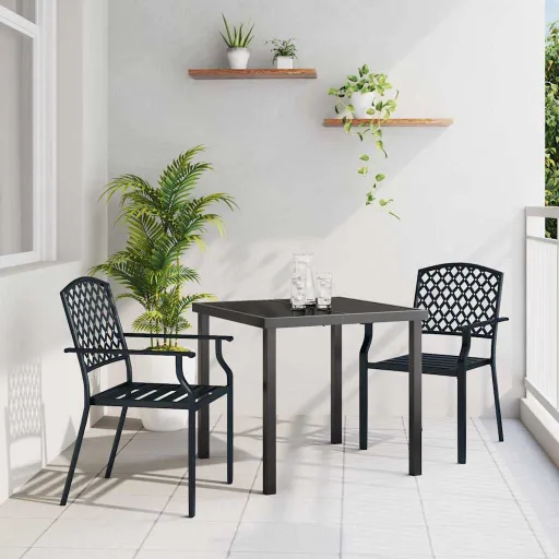 Conjunto de Jantar para Jardim   Antracite (3 pcs)