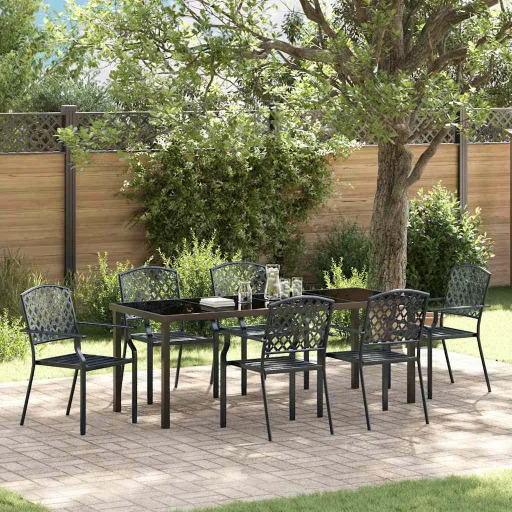 Conjunto de Jantar para Jardim   Antracite (7 pcs)