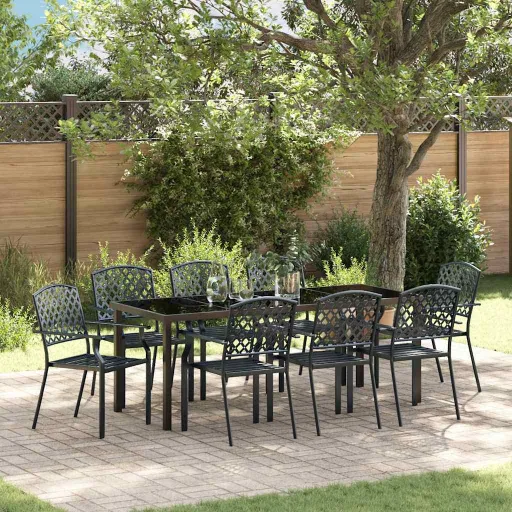 Conjunto de Jantar para Jardim   Antracite (9 pcs)