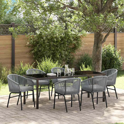 Conjunto de Jantar para Jardim   Antracite (7 pcs)