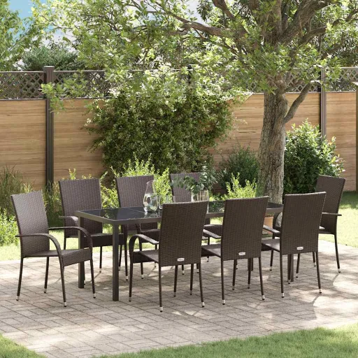 Conjunto de Jantar para Jardim   Castanho (5 pcs)