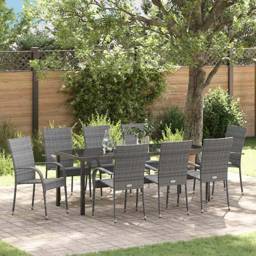 Conjunto de Jantar para Jardim   Cinzeto Aço Revestido a pó (5 pcs)