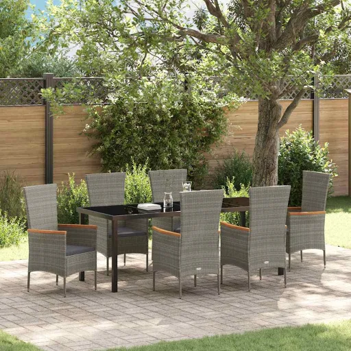 Conjunto de Jantar para Jardim   Cinzeto Aço Revestido a pó (7 pcs)