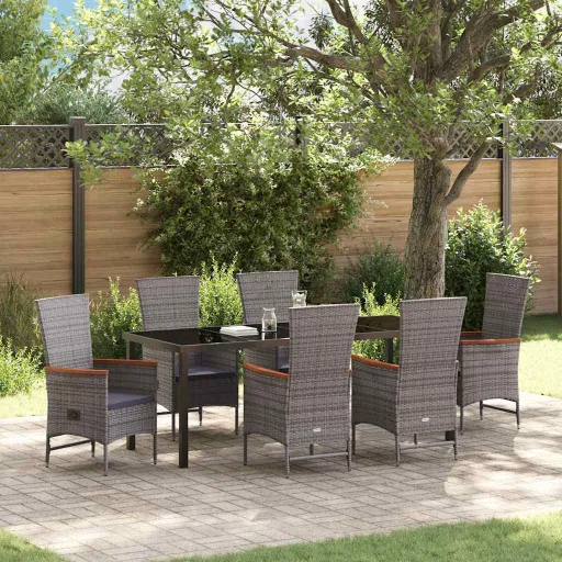 Conjunto de Jantar para Jardim   Cinzeto Aço Revestido a pó (7 pcs)