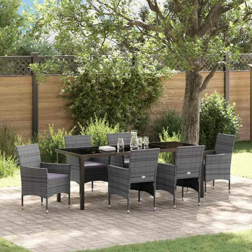 Conjunto de Jantar para Jardim   Cinzeto Vime PE (7 pcs)