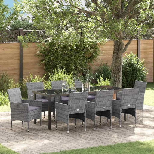 Conjunto de Jantar para Jardim   Cinzeto Vime PE (9 pcs)
