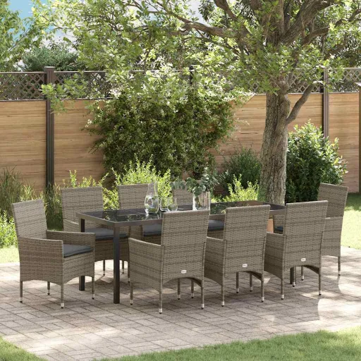 Conjunto de Jantar para Jardim   Cinzeto Vime PE (9 pcs)