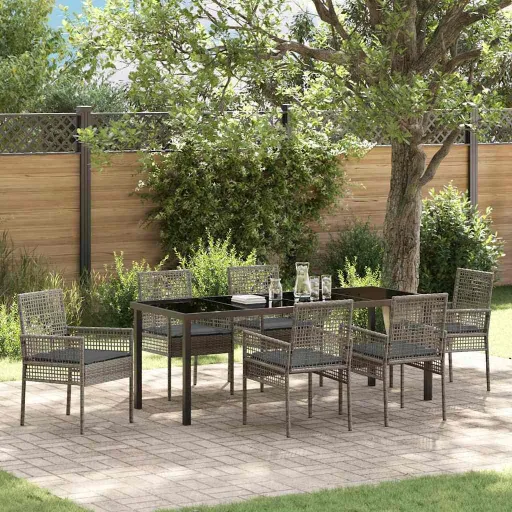 Conjunto de Jantar para Jardim   Cinzeto Vime PE (7 pcs)