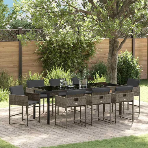 Conjunto de Jantar para Jardim   Cinzeto Vime PE (9 pcs)