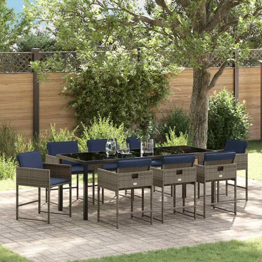 Conjunto de Jantar para Jardim   Cinzeto Vime PE (9 pcs)